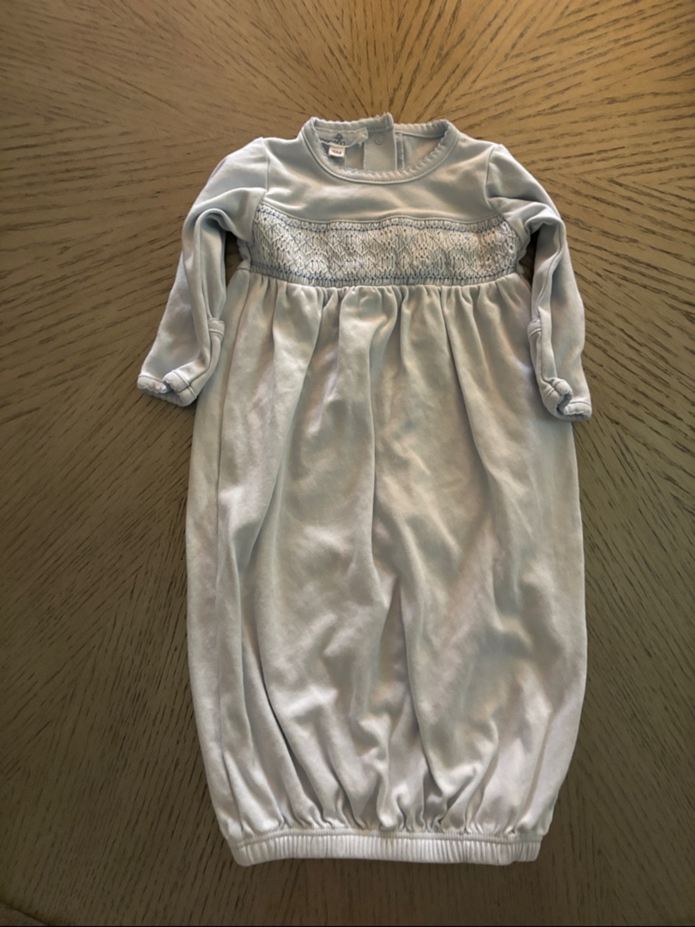 Magnolia Light Blue Smocked Baby Nightgown